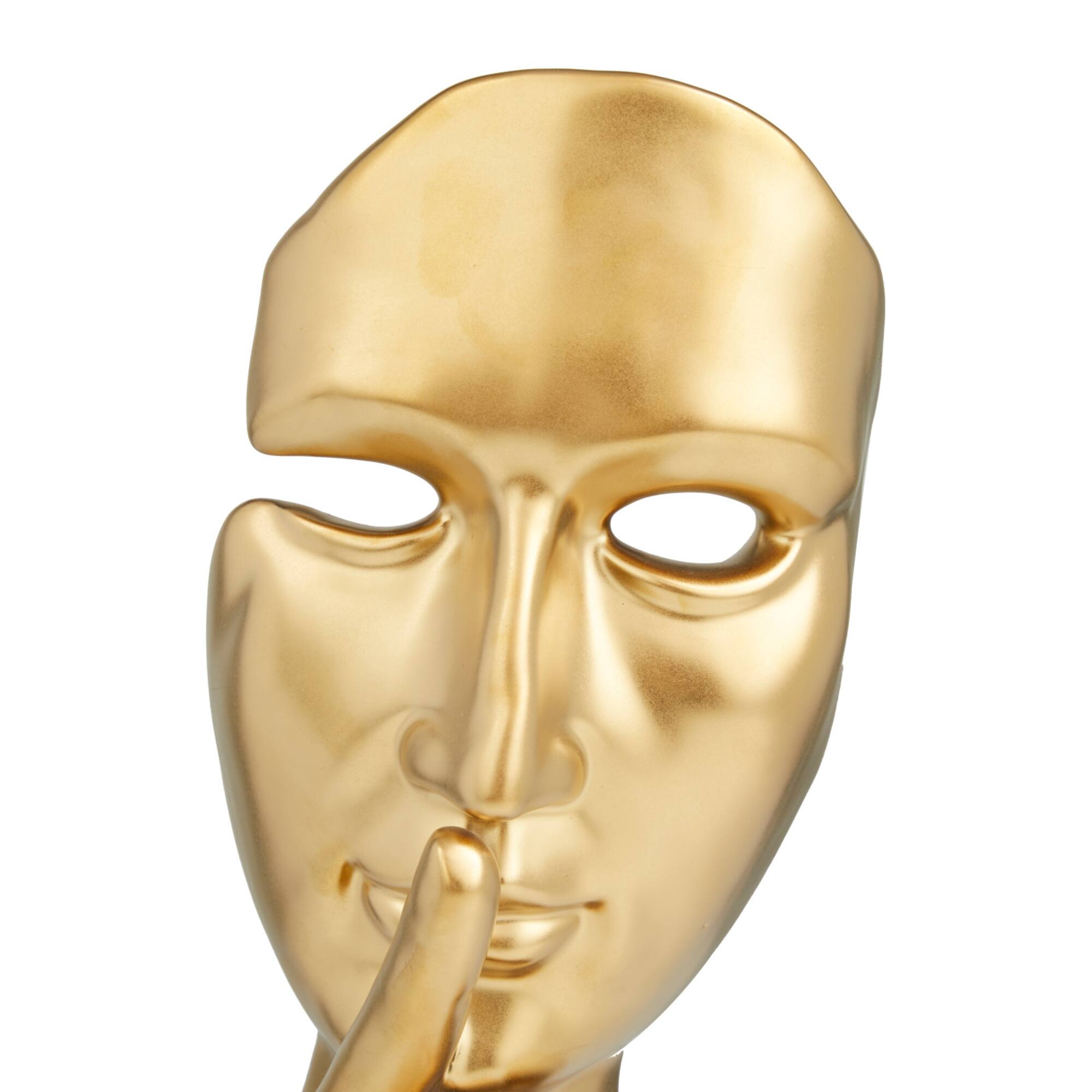Gold Porcelain Glam Sculpture, 17" x 6" x 5"